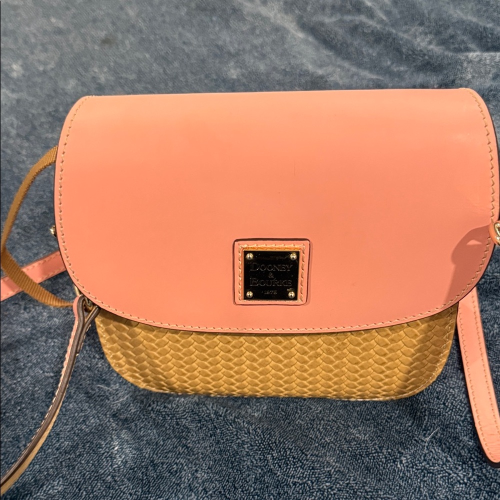 Dooney & Bourke peach and Tan Crossbody Bag